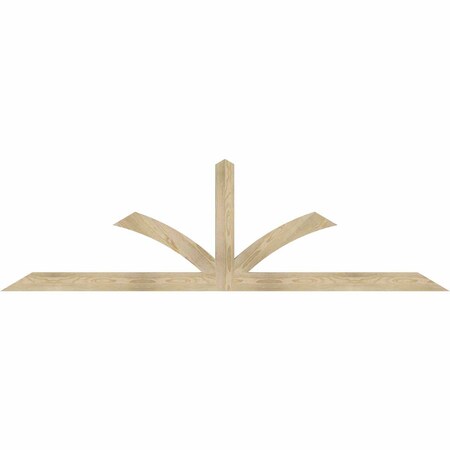 Ekena Millwork Richland Rough Sawn Timber Gable Bracket, Douglas Fir, 96"W x 28"H x 2"D x 4"F, 7/12 Pitch GBW096X28X0204RIC00RDF